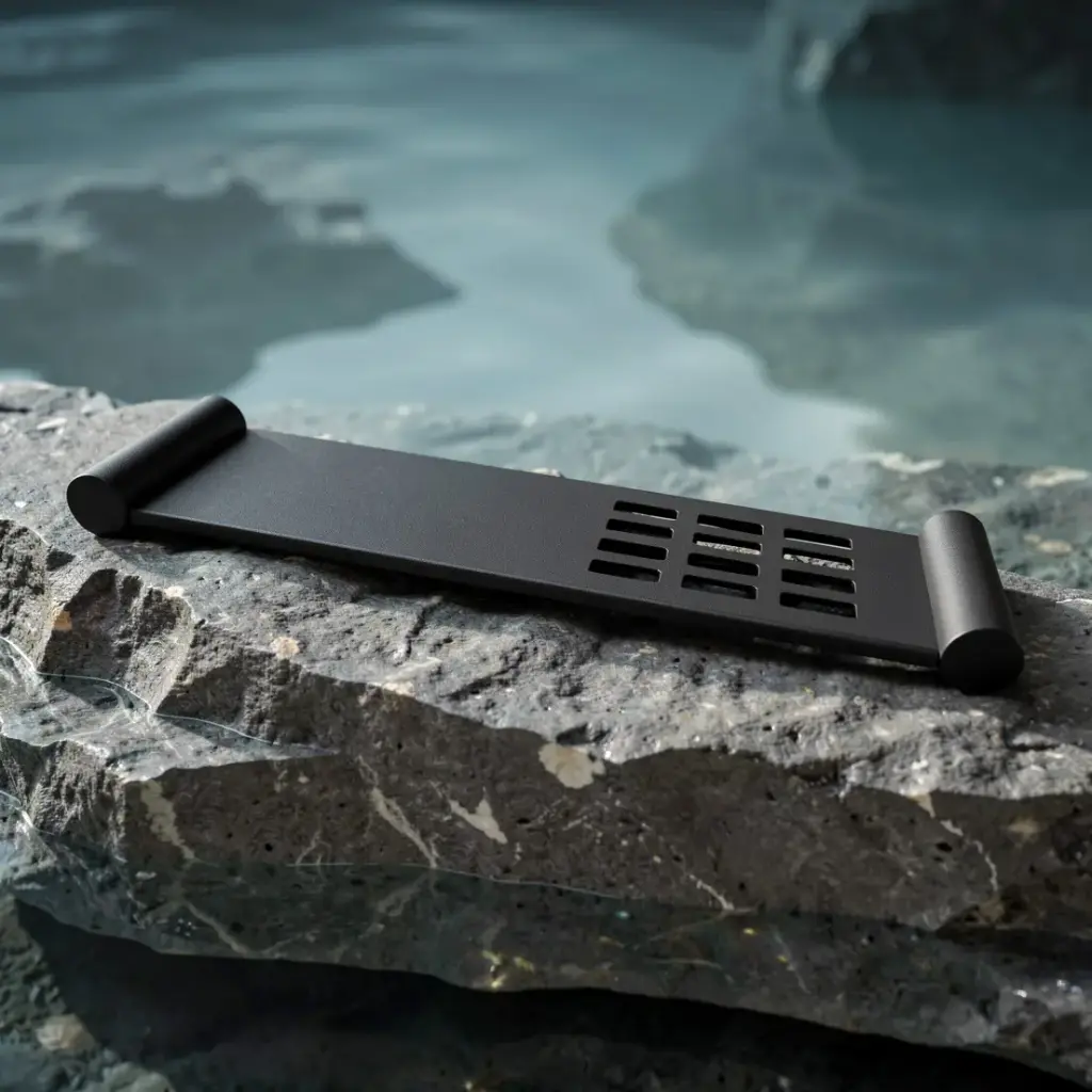 [40641] Esperia Matte Black Towel Shelf