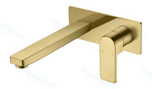 Flores Wall Basin Mixer(Brushed Gold)