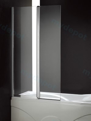[89011/OBM5] Frameless Over Bath Shower Screen Fixed Swing Panel 945*1420*6mmTempered Glass(Chrome)