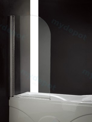 [89008/OBM2] Frameless Over Bath Shower Screen Swing Pivot Panel 775*1420mm Tempered Glass(Chrome)