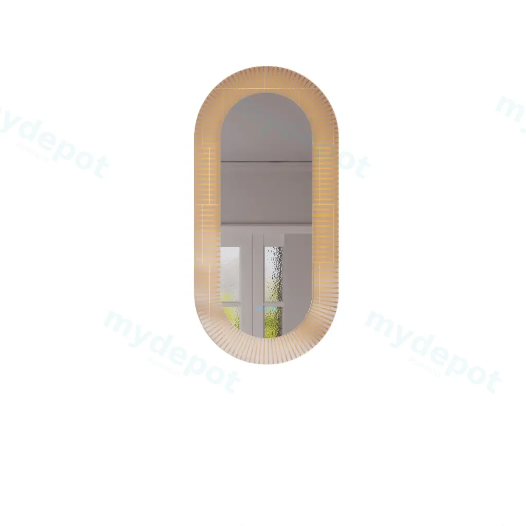 Freya Series 600x1200x35mm Oval LED Mirror With Light