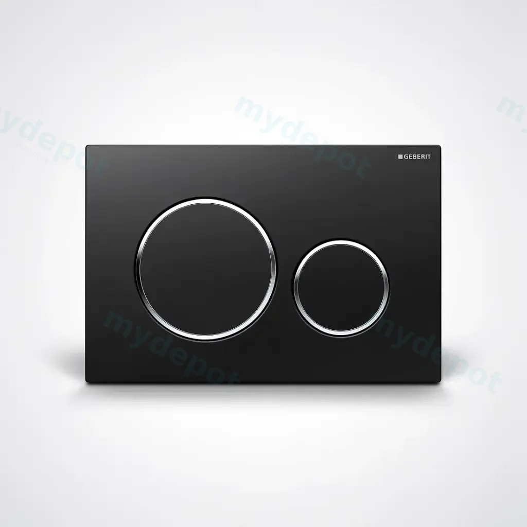 Geberit Sigma20 Black Plate With Chrome Trim