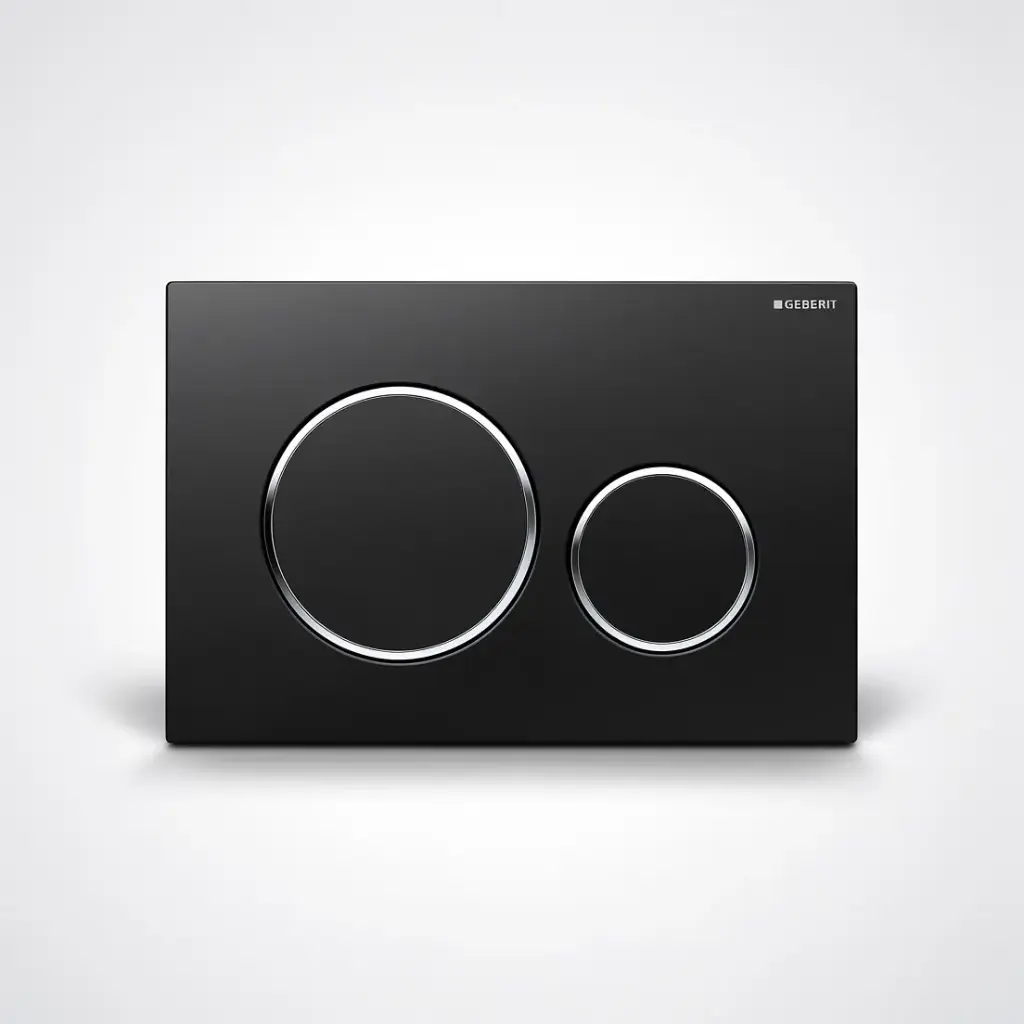 [50210] Geberit Sigma20 Black Plate With Chrome Trim