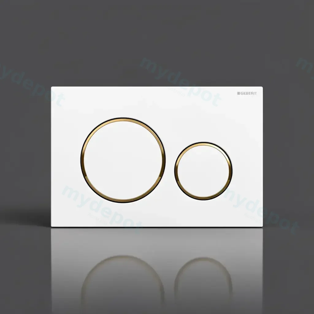 [50209] Geberit Sigma20 White Plate With Gold Trim
