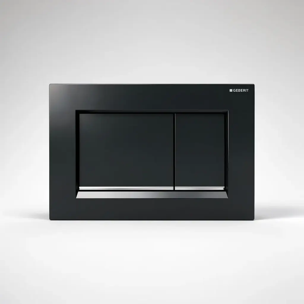 [50217] Geberit Sigma30 Black Plate With Chrome Trim