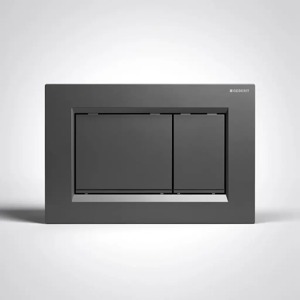 [50213] Geberit Sigma30 Matt Black Plate With Black Trim