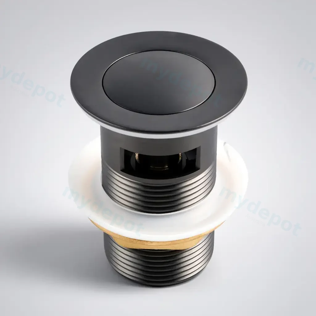 [41085] Gun Metal Grey 32/40mm Solid Brass Basin Pop Up Waste with Overflow