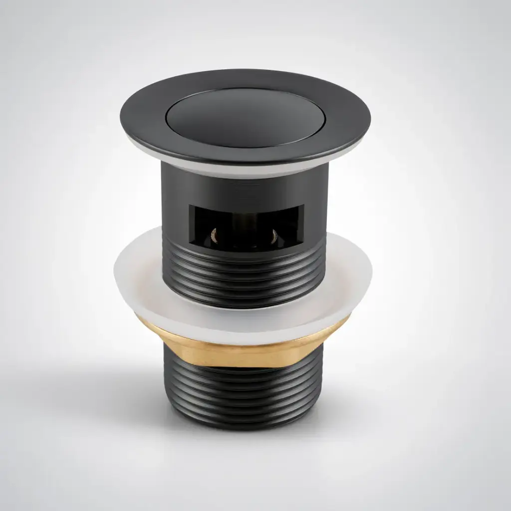 Gunmetal Grey Solid Brass 32mm Pop Up Waste With Overflow