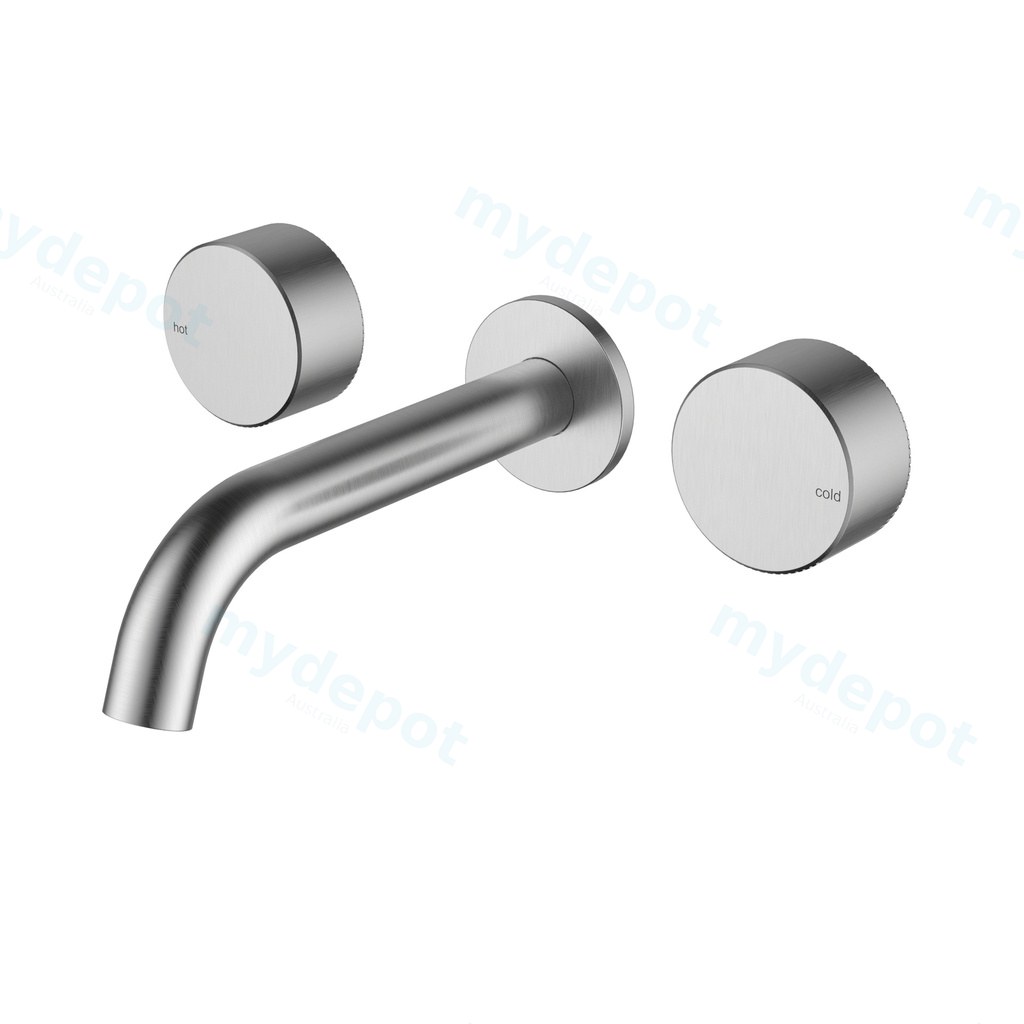 [44835] Hali 1/4 Turn C/D Wall Basin Set Brushed Nickel