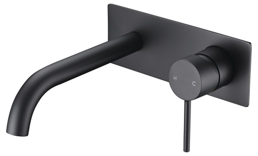 Hali Wall Basin Mixer With Curved Spout Lead Free(Matt Black)