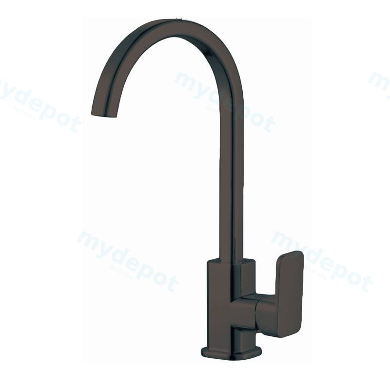 [41111] Ivano Black Square Kitchen Mixer
