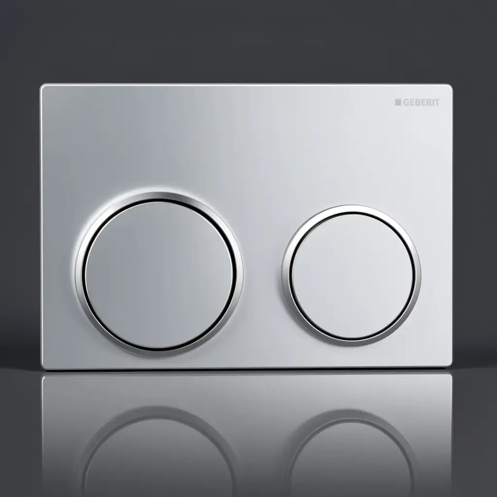 [50200] Kappa 21 Dual Flush/Access Plate (ABS) Bright Chrome Plate And Buttons With Bright Chrome Rings