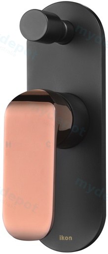 [43263] Kara Wall Mixer with Diverter (Black & Rose Gold Handle)