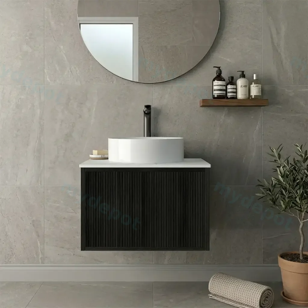 Kiama 600mm Bottega Oak One Drawer Wall Hung Vanity Cabinet Only