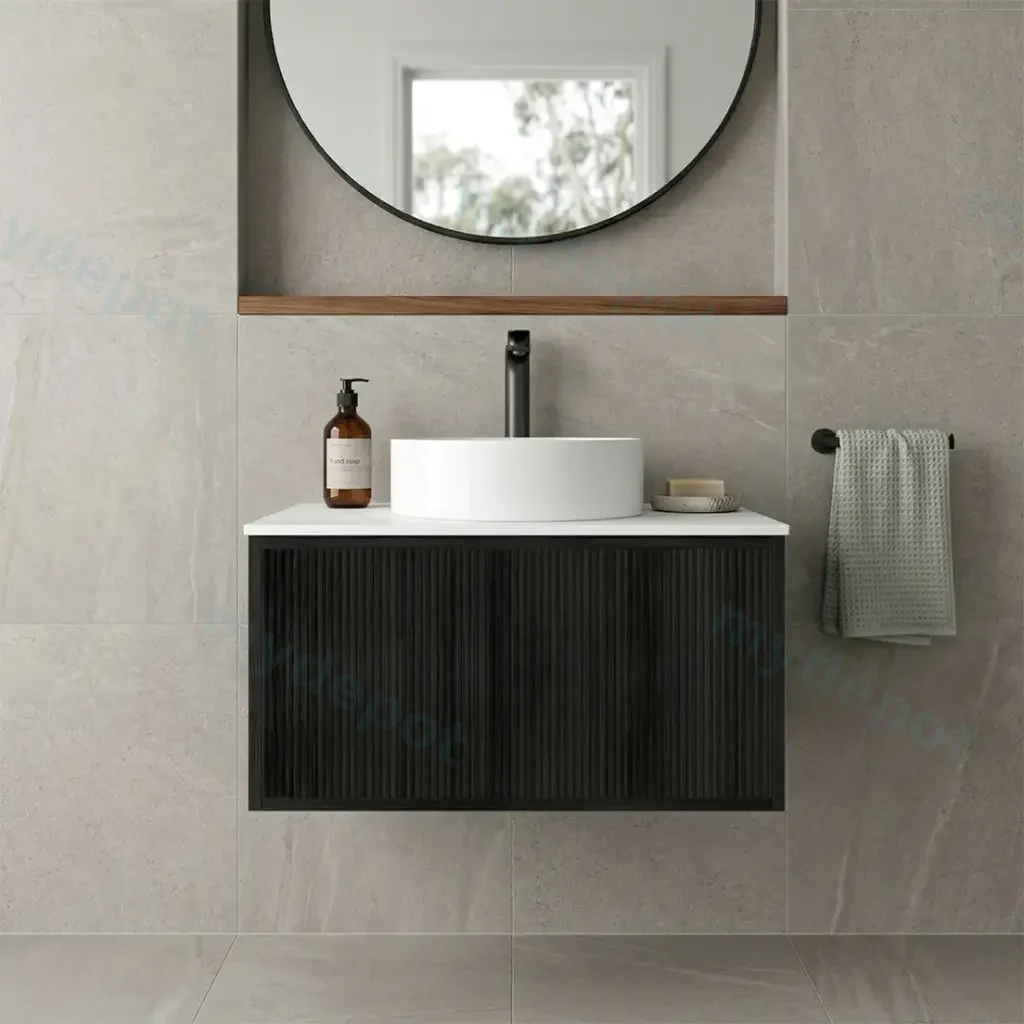 Kiama 750mm Bottega Oak One Drawer Wall Hung Vanity Cabinet Only