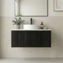Kiama 900mm Bottega Oak One Left Drawer One Right Door Wall Hung Vanity Cabinet Only