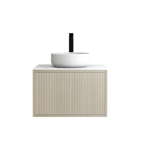 Kiama Slim 600mm Coastal Oak One Drawer Narrow Wall Hung Vanity Cabinet Only