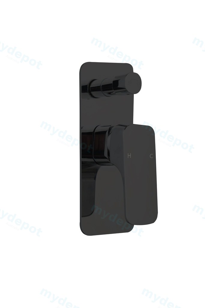 [55292] Kompakt Eckig Divertor Matte Black Mixer