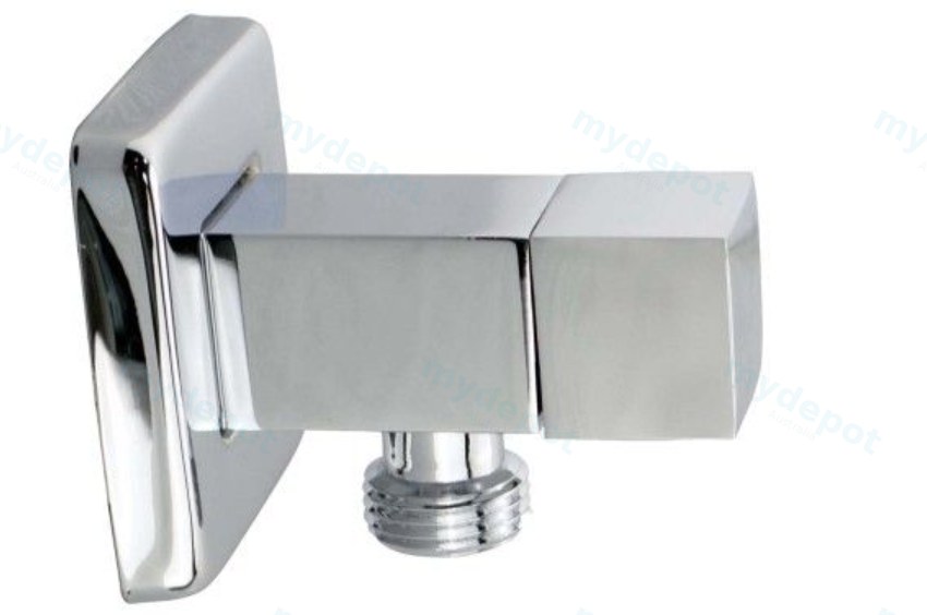 [41263] Laundry Square Chrome 1/4 Turn Washing Machine Stop Tap Pair