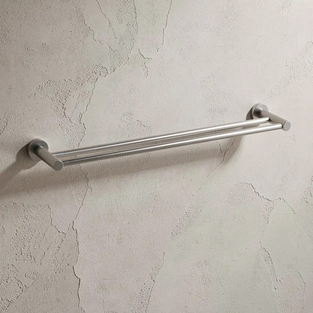 [44719] Linie Double Towel Rail 800mm Brushed Nickel
