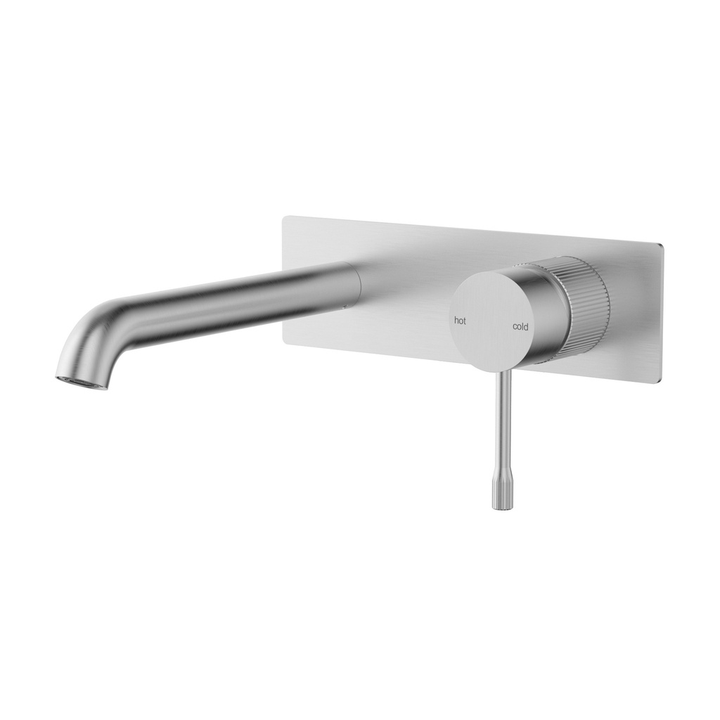 [44650] Linie Wall Basin Mixer Trim Kit With 220mm Spout Brushed Nickel