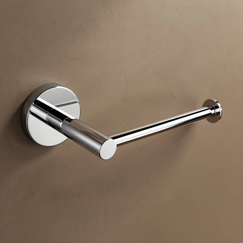 Lucid Pin Chrome Round Stainless Steel Wall Mounted Toilet Paper Roll Holder