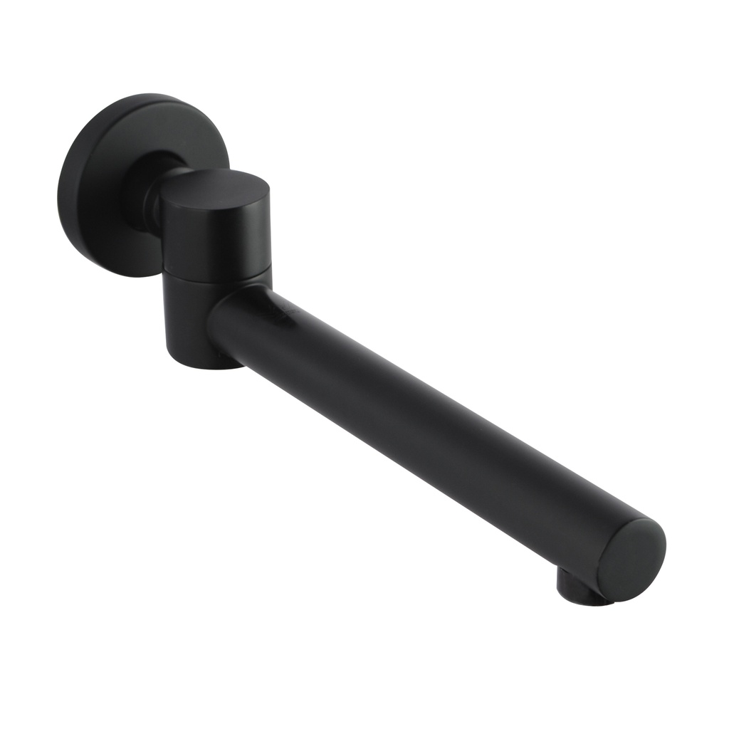 [40186] Lucid Pin Round Black Bathtub/Basin Swivel Wall Spout