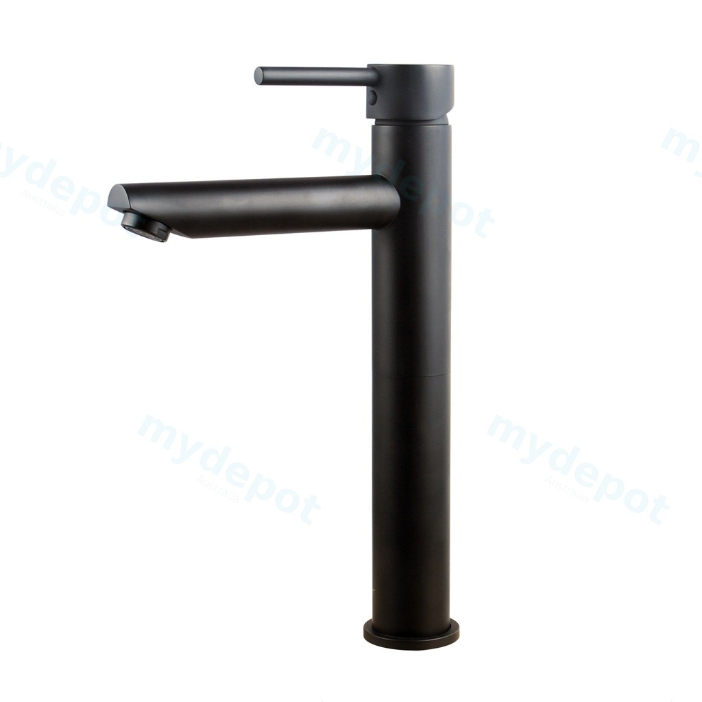 Lucid Pin Round Black Tall Basin Mixer
