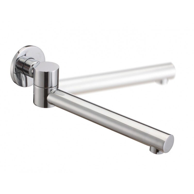[40185] Lucid Pin Round Chrome Bathtub/Basin Swivel Wall Spout