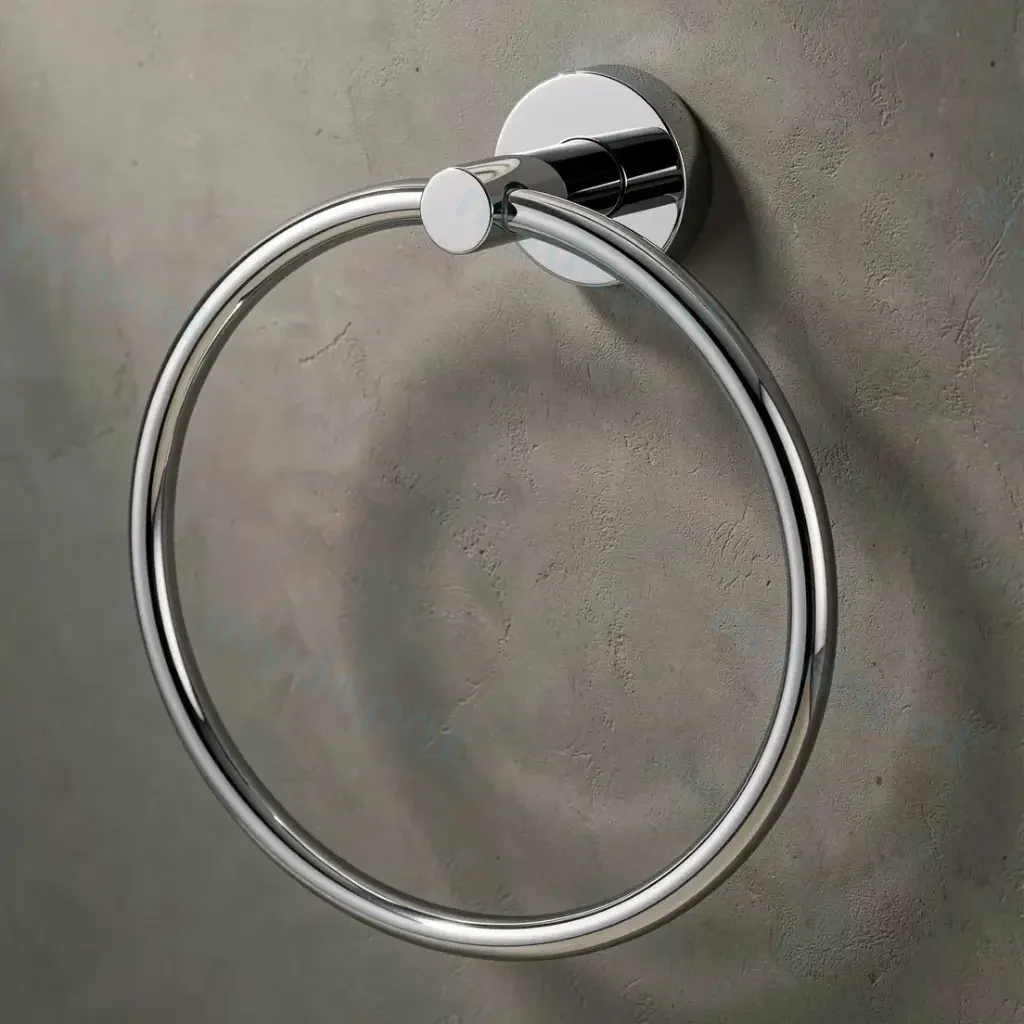 Lucid Pin Round Chrome Hand Towel Ring