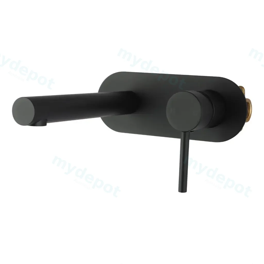 Lucid Pin Round Matte Black Bathtub/Basin Wall Mixer With Spout(Color up)