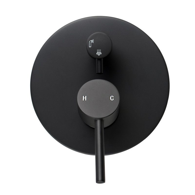 [40177] Lucid Pin Round Matte Black Shower/Bath Mixer Diverter(color up)