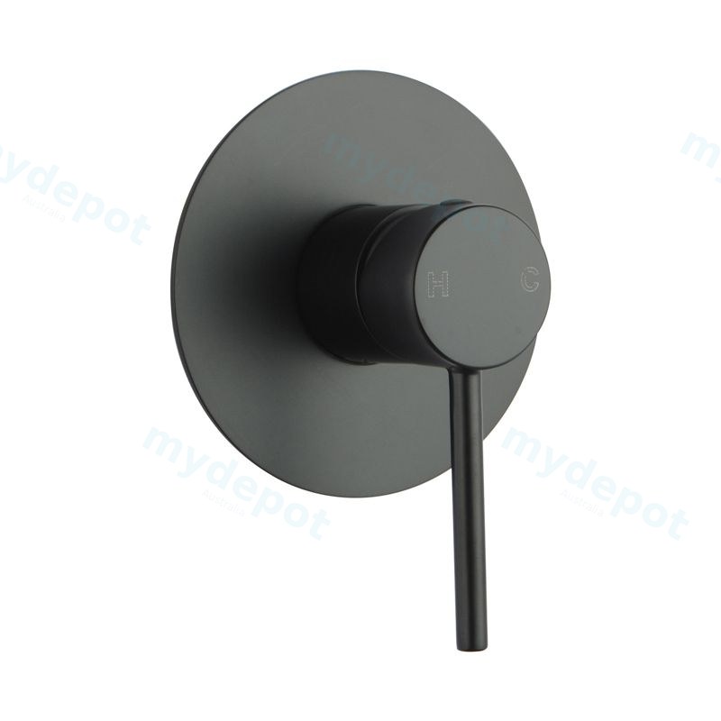 Lucid Pin Series Round Black Shower/Bath Wall Mixer(80mm Cover Plate)(color up)