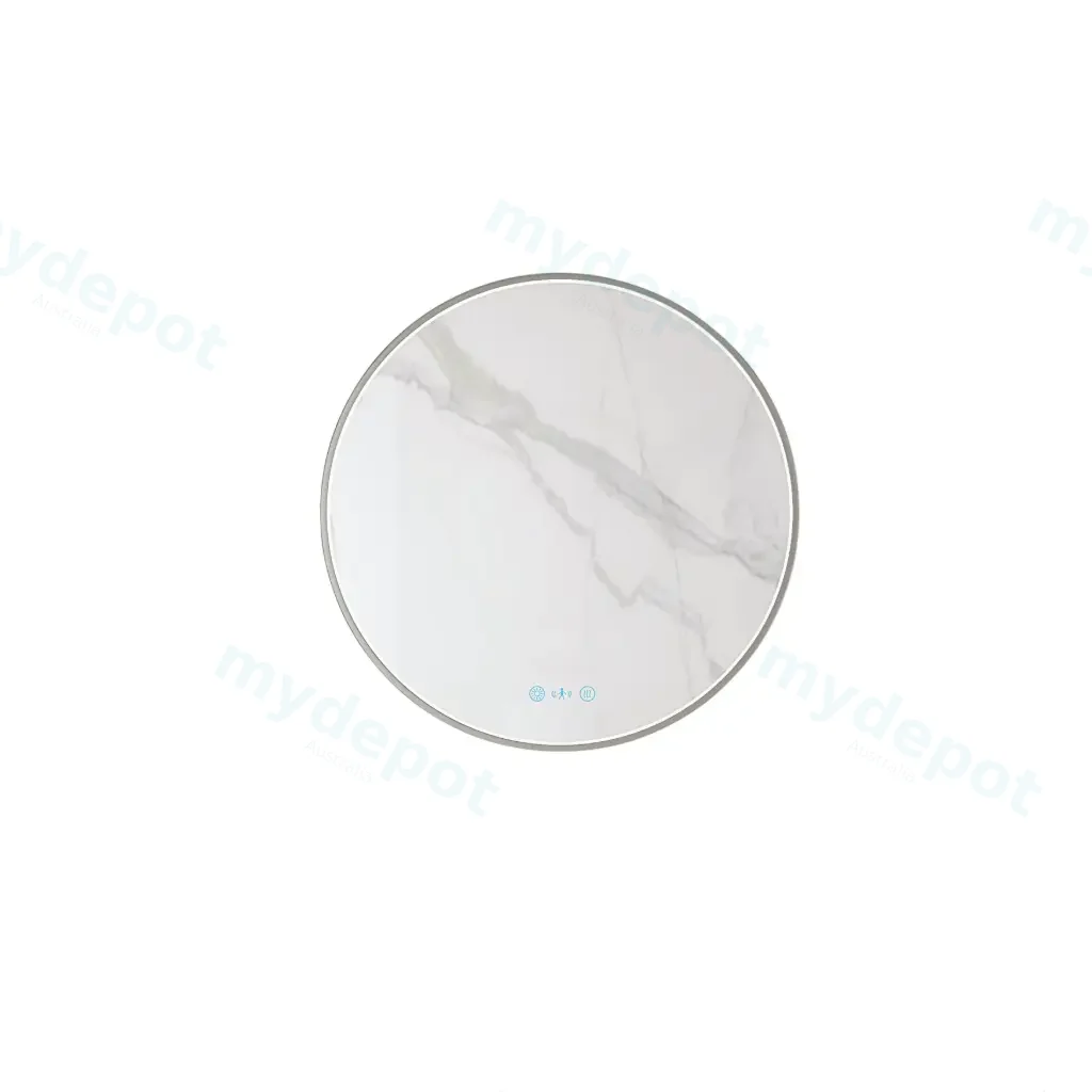 Maia Series 600x600x45mm Brushed Nickel Round LED Mmirror