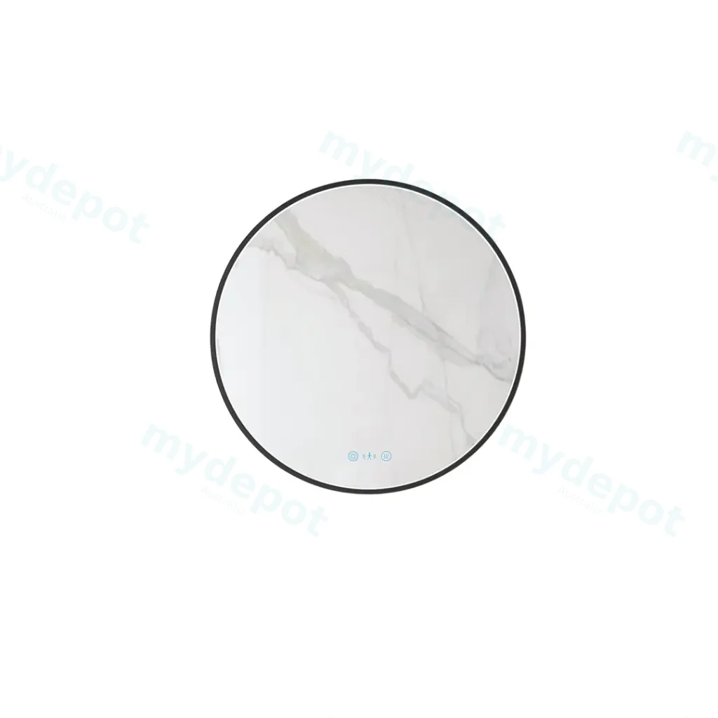 [50610] Maia Series 600x600x45mm Matt Black Round LED Mmirror