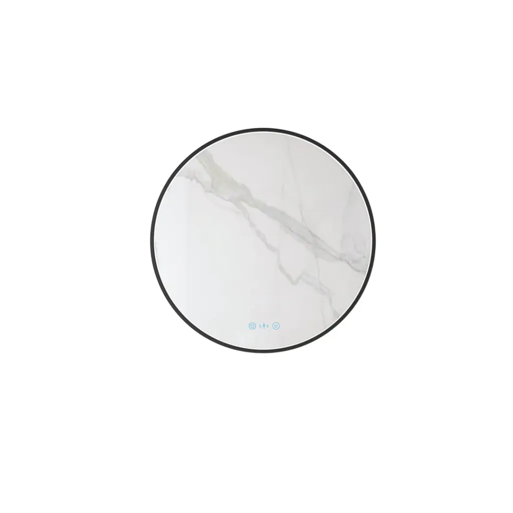 [50610] Maia Series 600x600x45mm Matt Black Round LED Mmirror