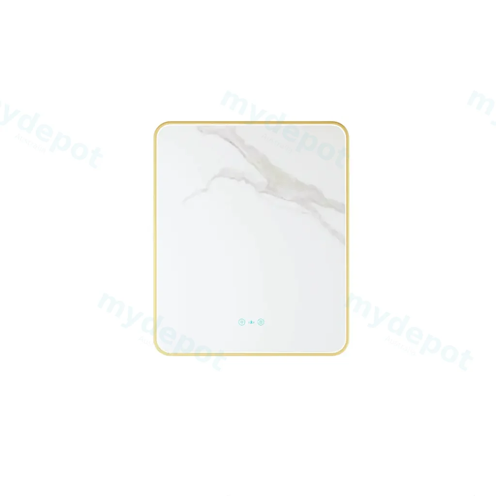 Maia Series 600x750x45mm Brushed Gold Sqaure LED Mirror