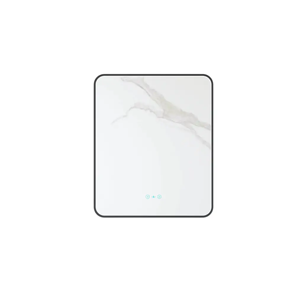 [50606] Maia Series 600x750x45mm Matt Black Sqaure LED Mirror