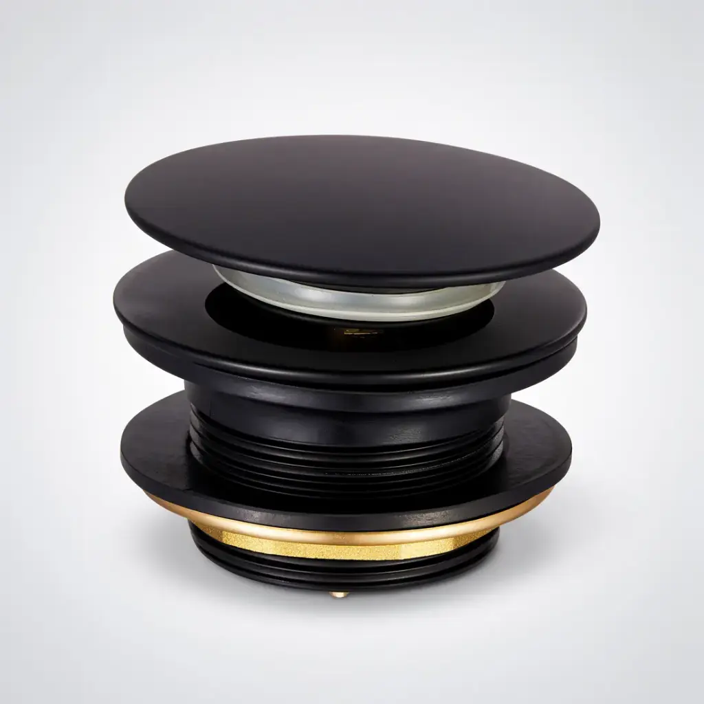 [70060/MBP40MB-NF] Matte Black Mushroom Solid Brass 40mm Bathtub Pop Up Waste Plug Non Overflow