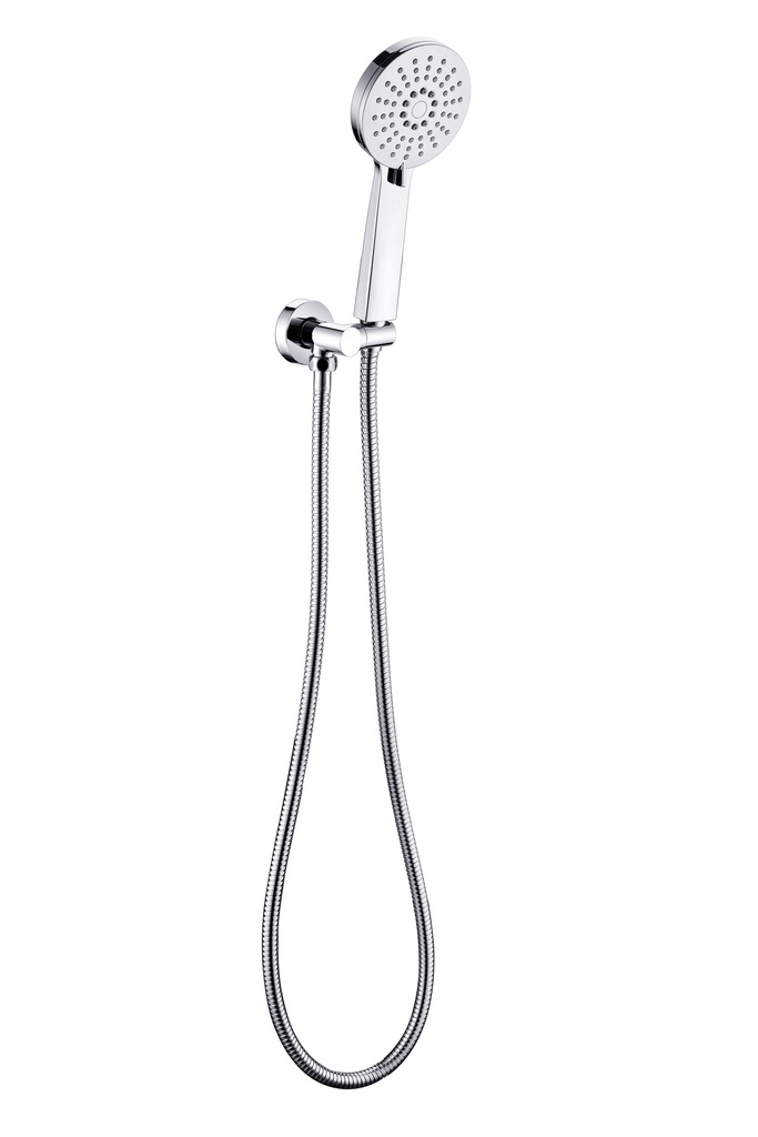 Maya Round Brass Hand Shower On Wall Bracket(Chrome)