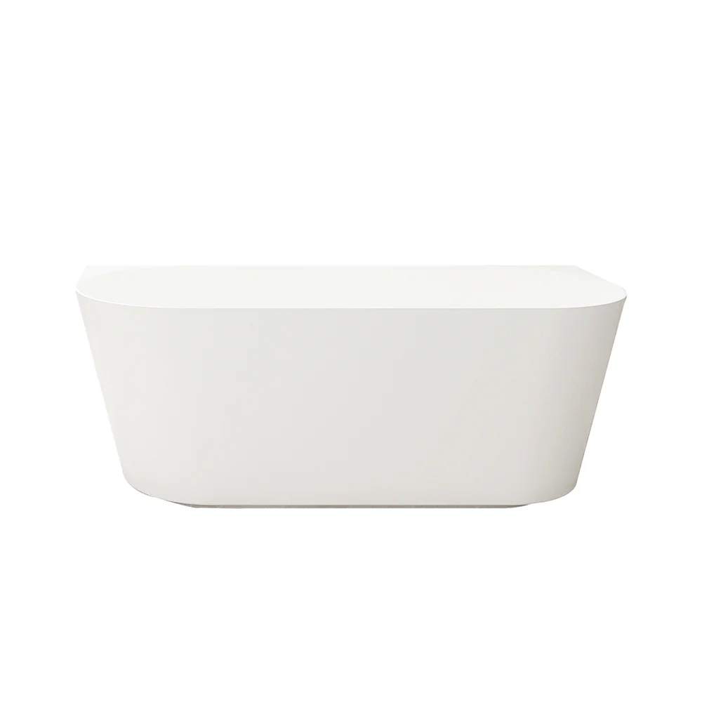 [50786] Musen Matt White Back-To-Wall Round Bathtub (1500*750*580mm) Thin Edge Wthout Overflow