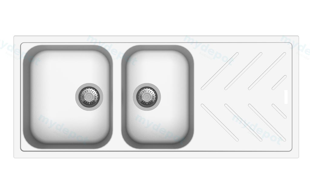 [40582] New Beethoven D200 Snova White 1 and 3/4 Bowl Granite Kitchen Sink 1060*500mm