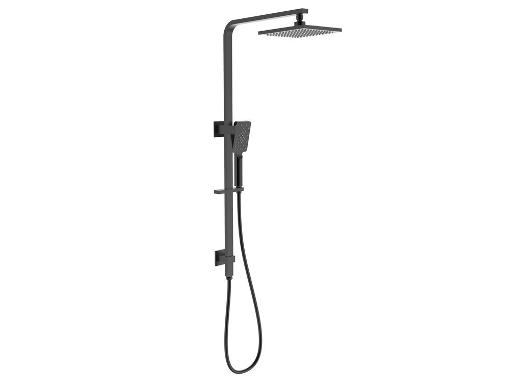 New Eden Square Multi-function Shower Set Matt Black,200mm Plastic Shower Head