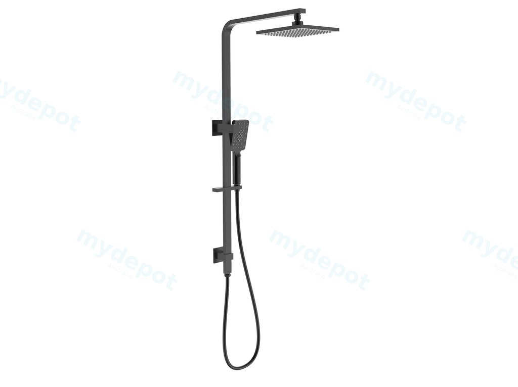 [44177] New Eden Square Multi-function Shower Set Matt Black,250mm Plastic Shower Head
