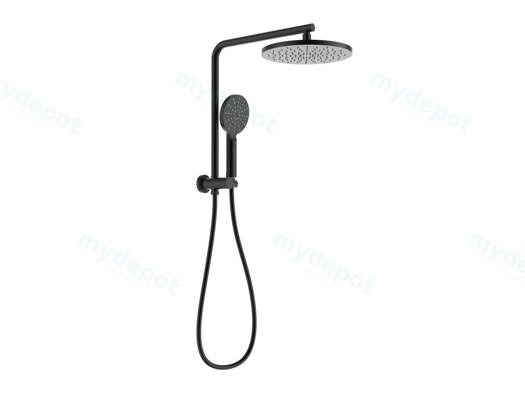 [44313] New Regal Round Mini Multi-function Shower Set Matt Black,250mm Plastic Shower Head