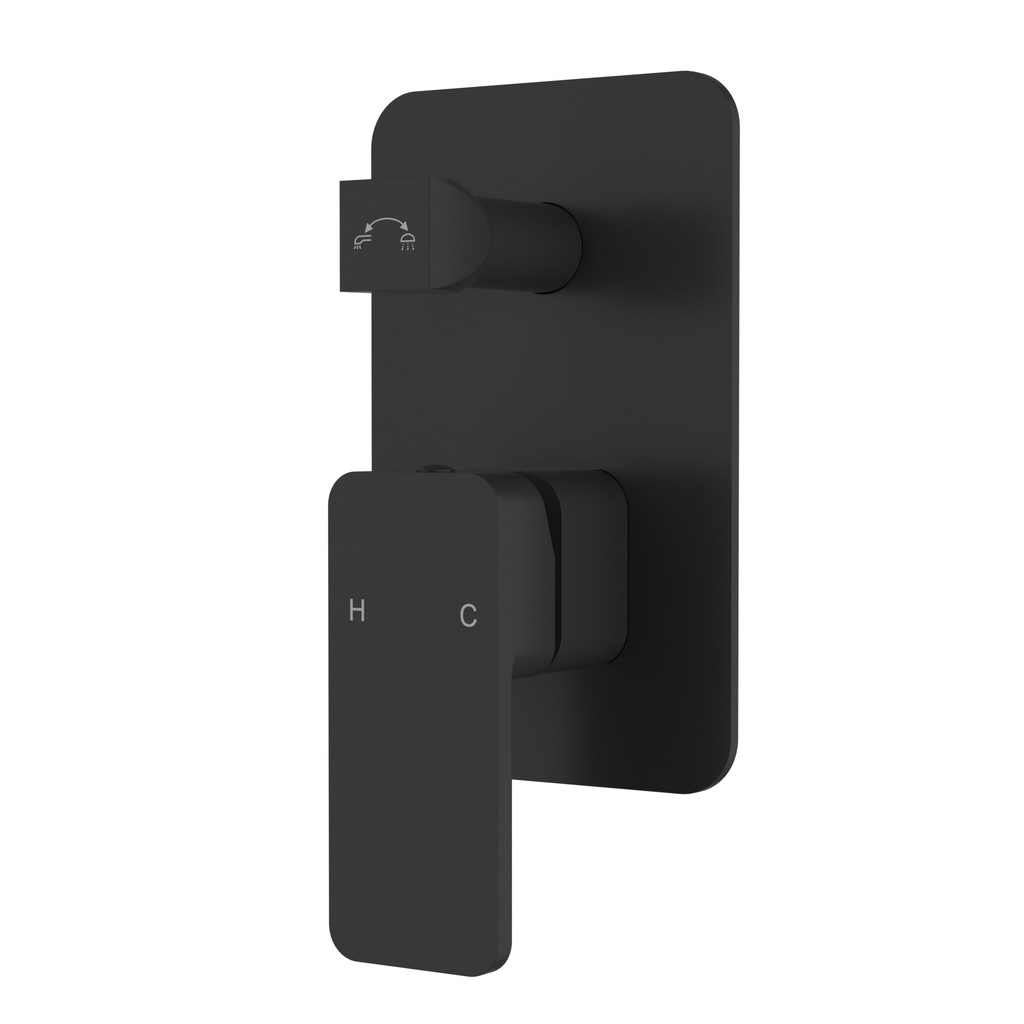 [44106] Nova Wall Mixer with Diverter Matt Black