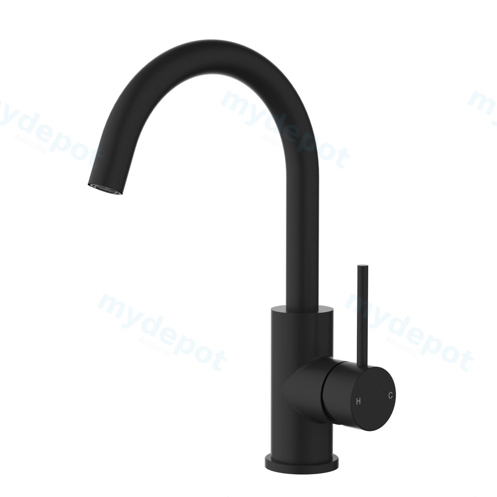 Otus  Gooseneck Basin Mixer Matt Black