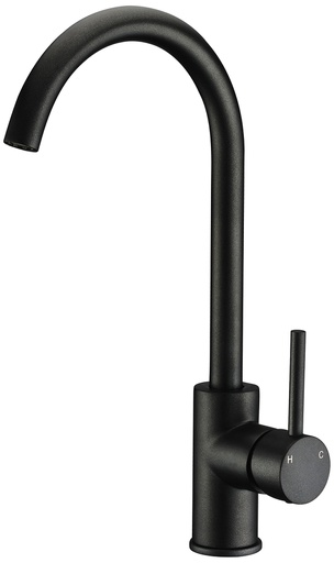 [43780] Otus  Pin Handle  Gooseneck Sink Mixer Matt Black Lead Free