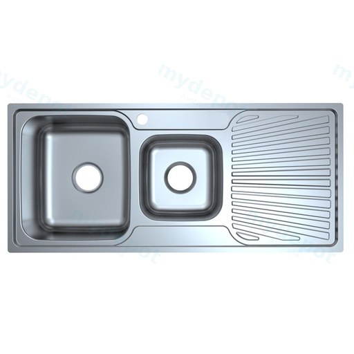 [43140] Otus 1 & 1/2 Bowl Single Drainer Sink Abovemount One Tap Hole Left Hand Bowl 1080 x 480 x178mm(304 Stainless Steel)