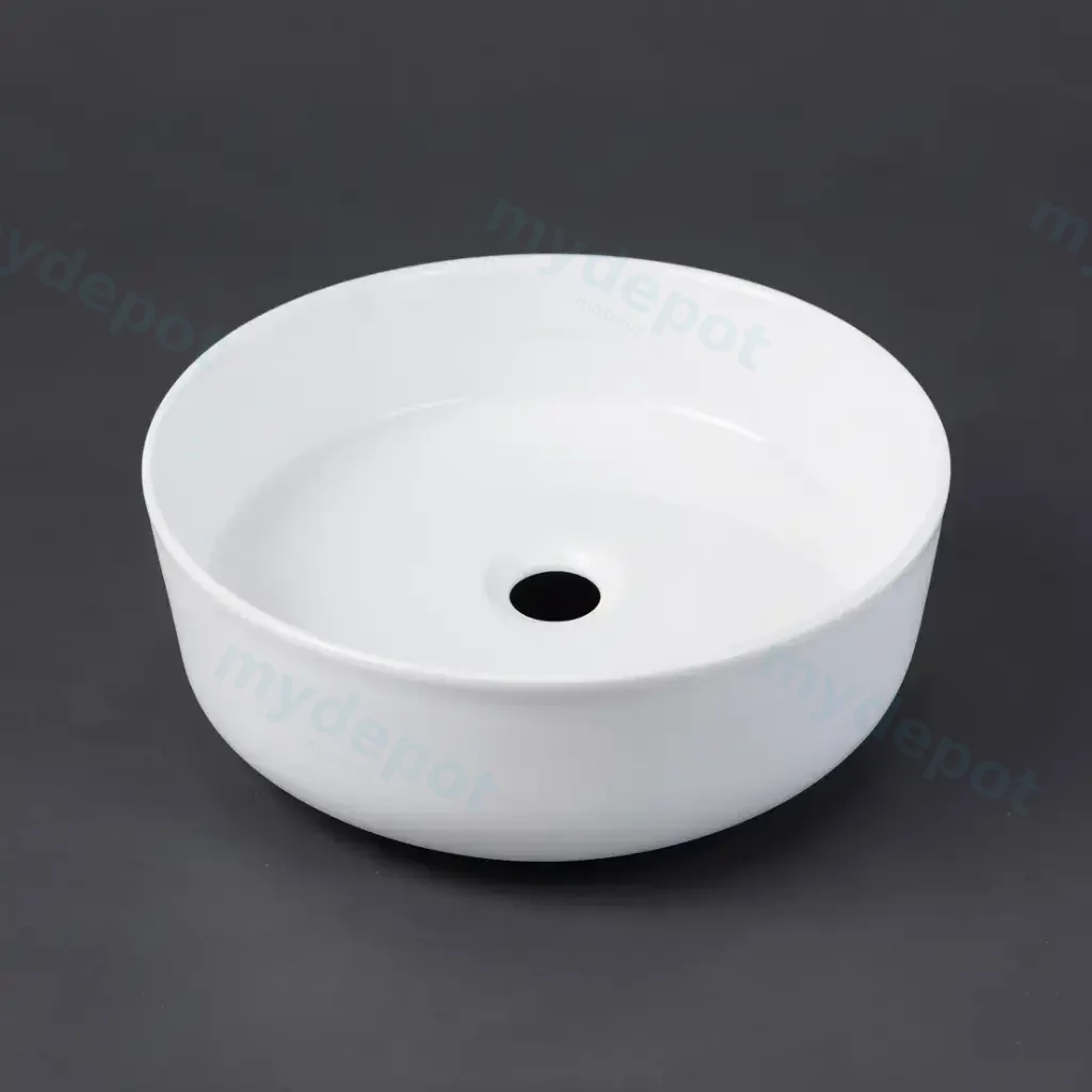 Otus Above Counter Round Basin No tap hole 335 x 335 x 120 mm Gloss White